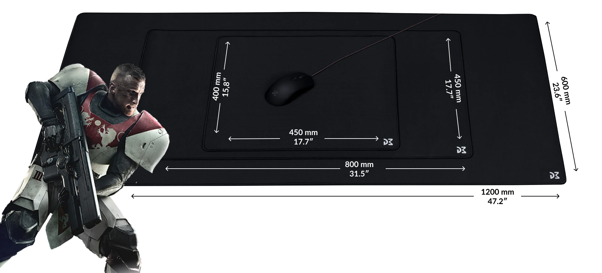 Pelės Kilimėlis Dream Machines DM kilimėlis XXL (1200mm x 600mm) aprašymas - Prekės nuotrauka