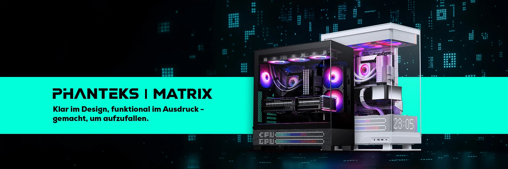 Phanteks Evolv X2 Matrix PC Case, Mid-Tower, E-ATX, Tempered Glass, Matrix LED – Baltas aprašymas - Prekės nuotrauka