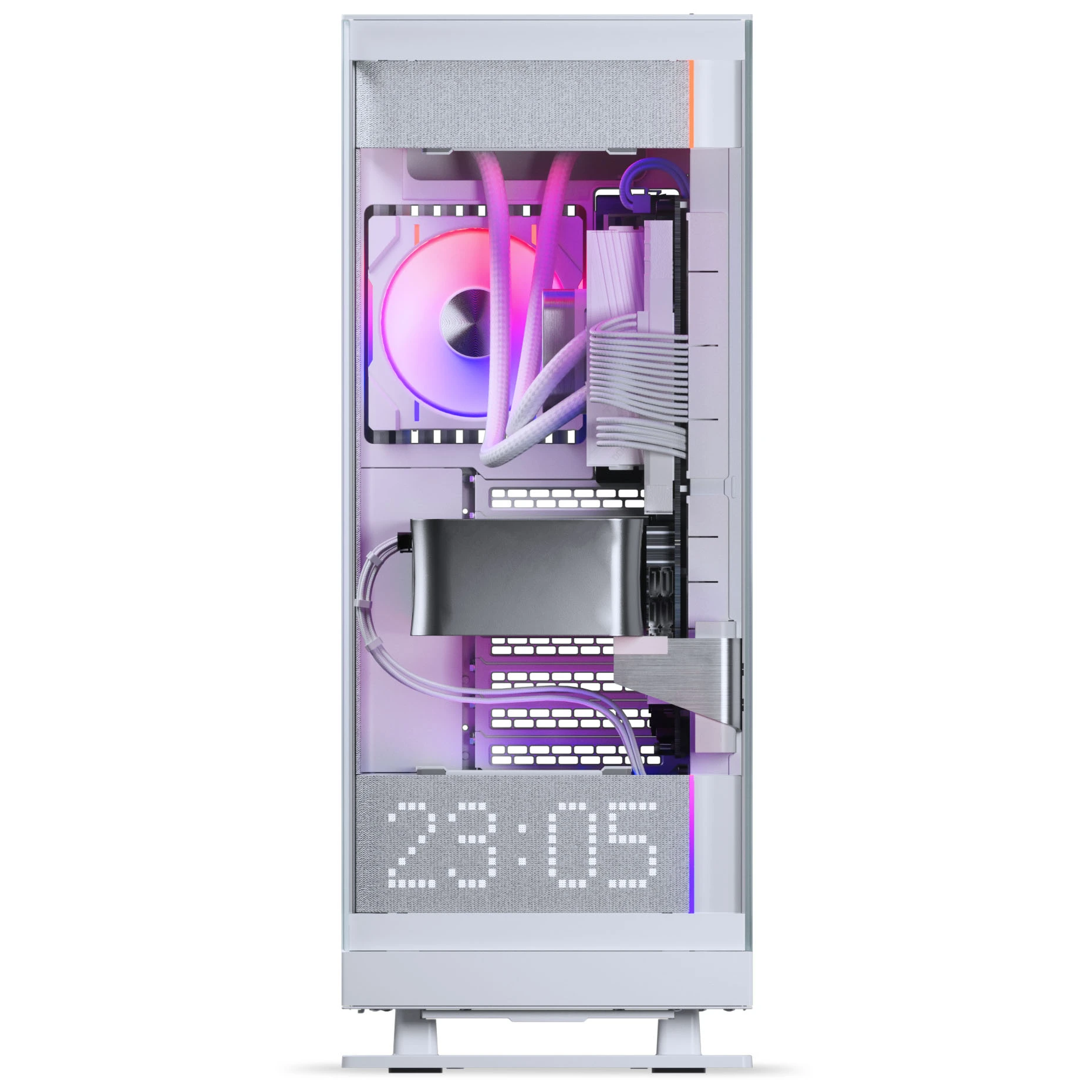 Phanteks Evolv X2 Matrix PC Case, Mid-Tower, E-ATX, Tempered Glass, Matrix LED – Baltas aprašymas - Prekės nuotrauka