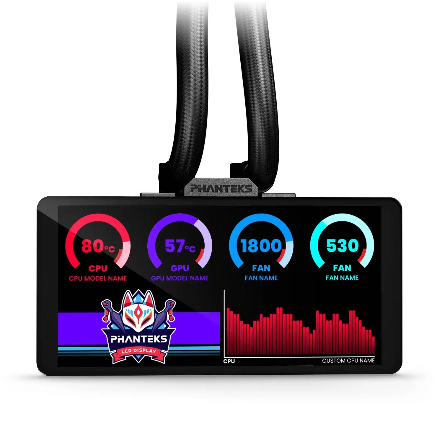 Phanteks Glacier One 360M25 LCD AiO Vanduo Cooling, 6-Inch Ekranas – 360mm, Juodas aprašymas - Prekės nuotrauka
