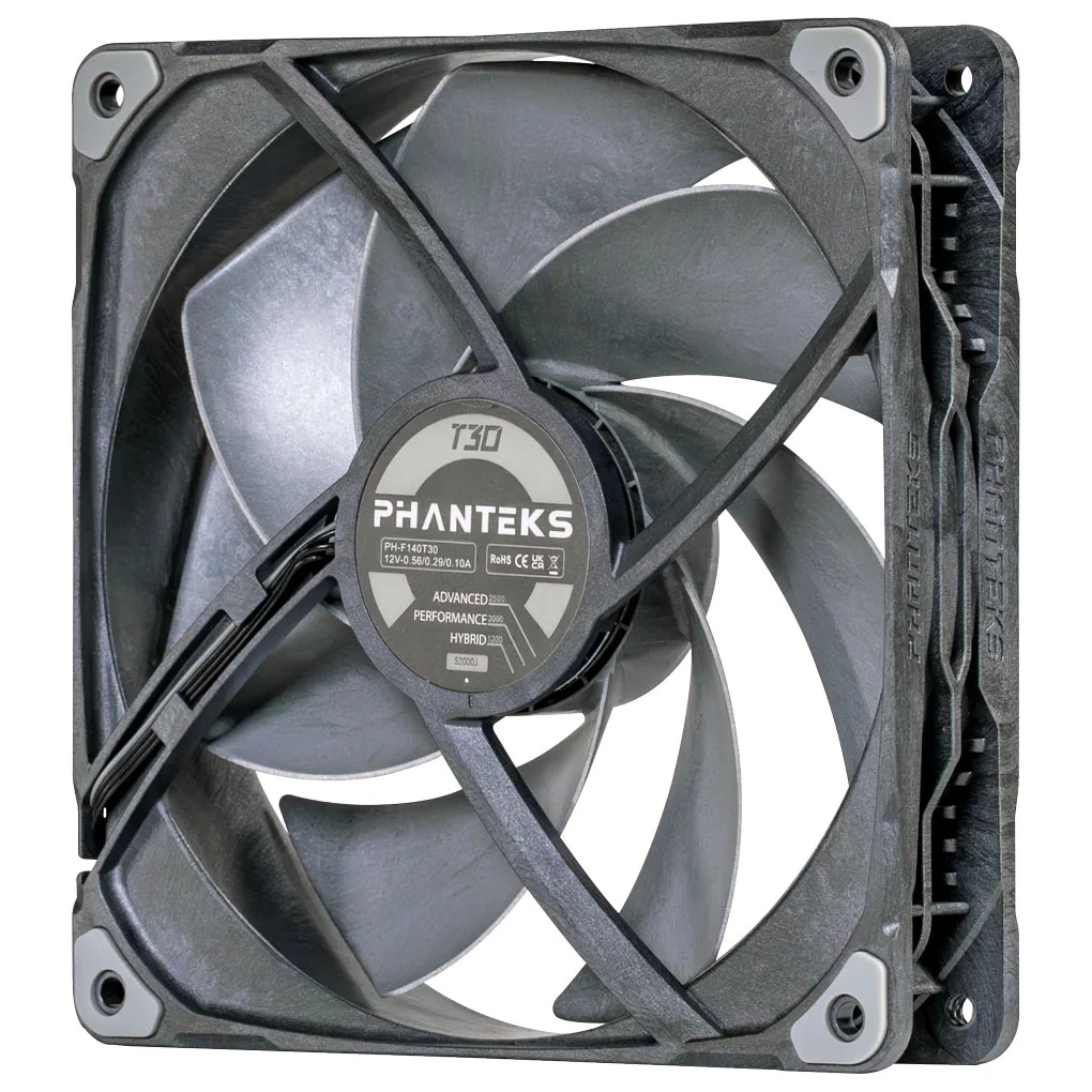 Phanteks T30 PWM 140mm Fan – Juodas aprašymas - Prekės nuotrauka
