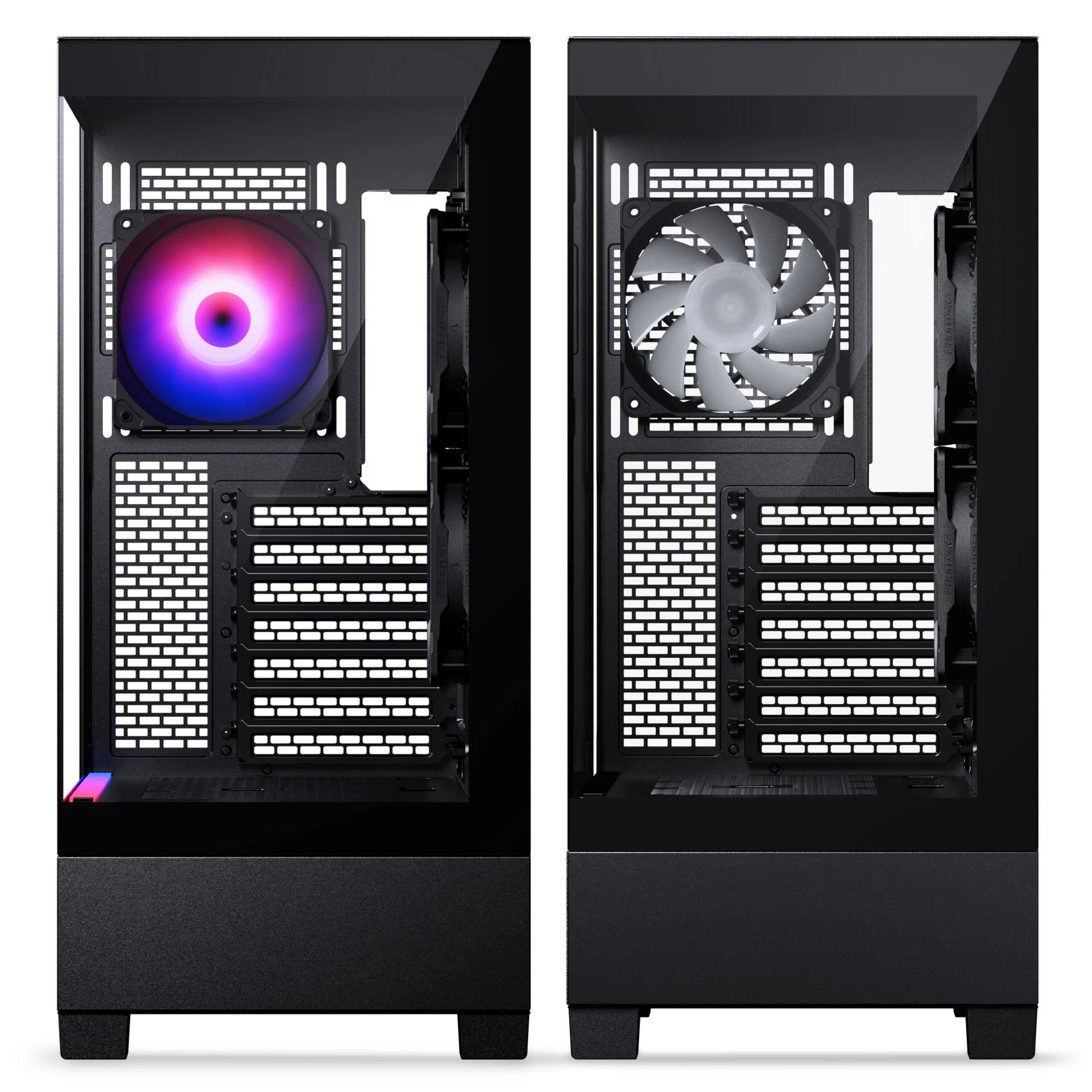 Phanteks XT View Matrix PC Case, Mid-Tower, E-ATX, Tempered Glass, Matrix LED – Juodas aprašymas - Prekės nuotrauka