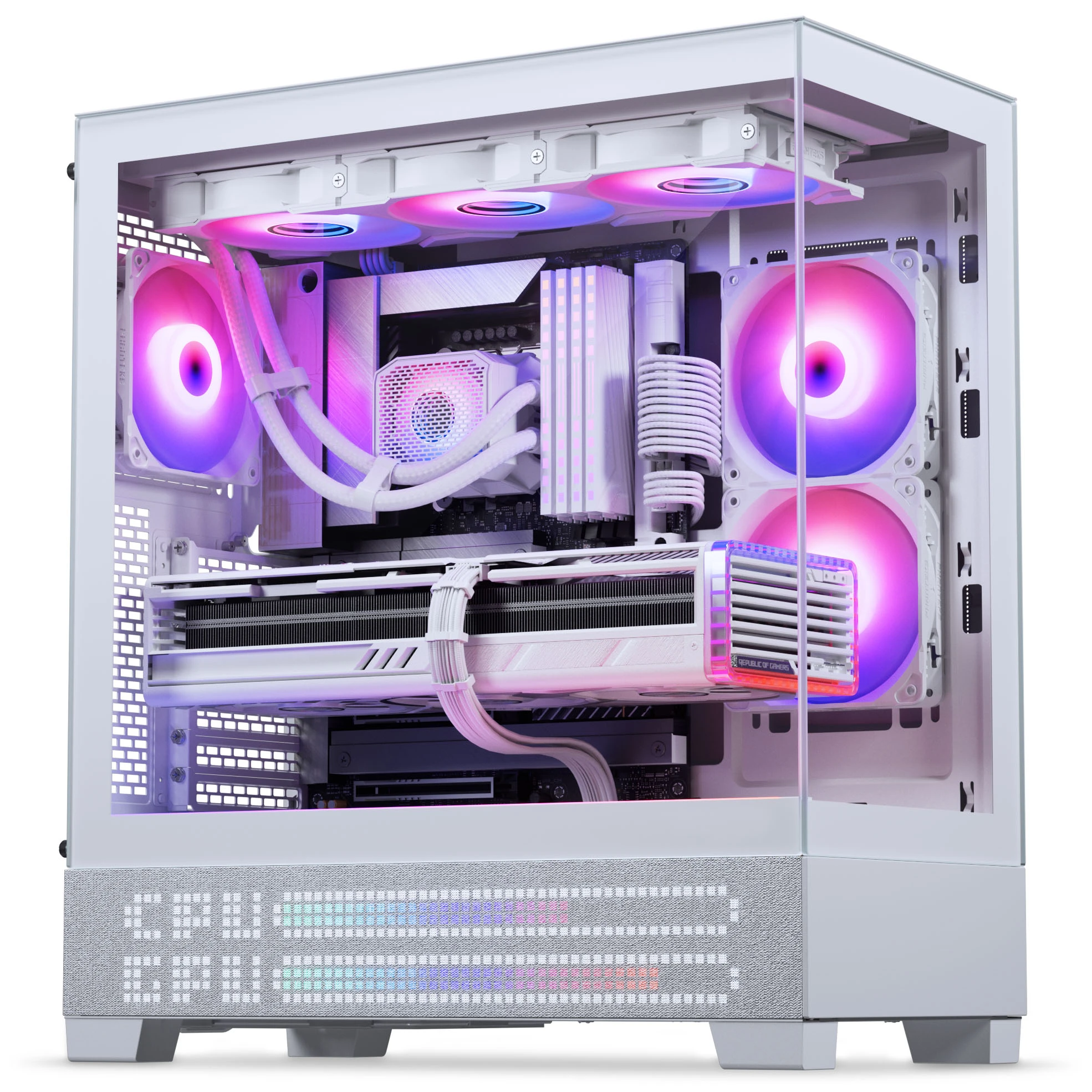 Phanteks XT View Matrix PC Case, Mid-Tower, E-ATX, Tempered Glass, Matrix LED – Baltas aprašymas - Prekės nuotrauka