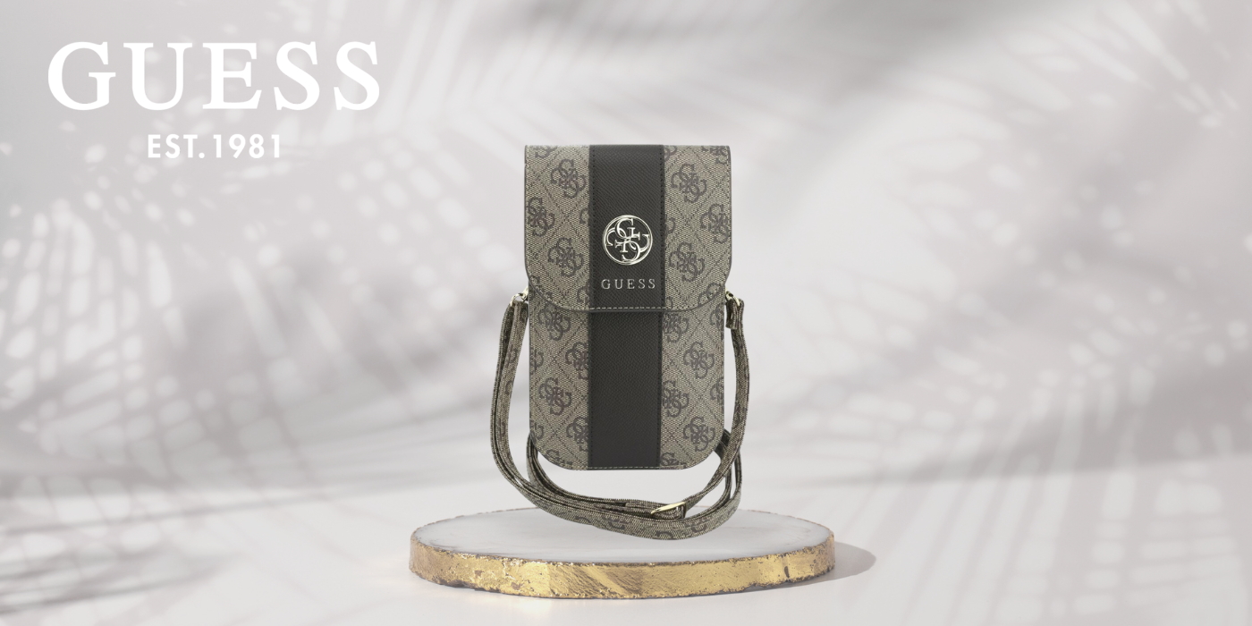 Phone bag Guess 4G & Classic Logos Stripe Strap ruda aprašymas - Prekės nuotrauka