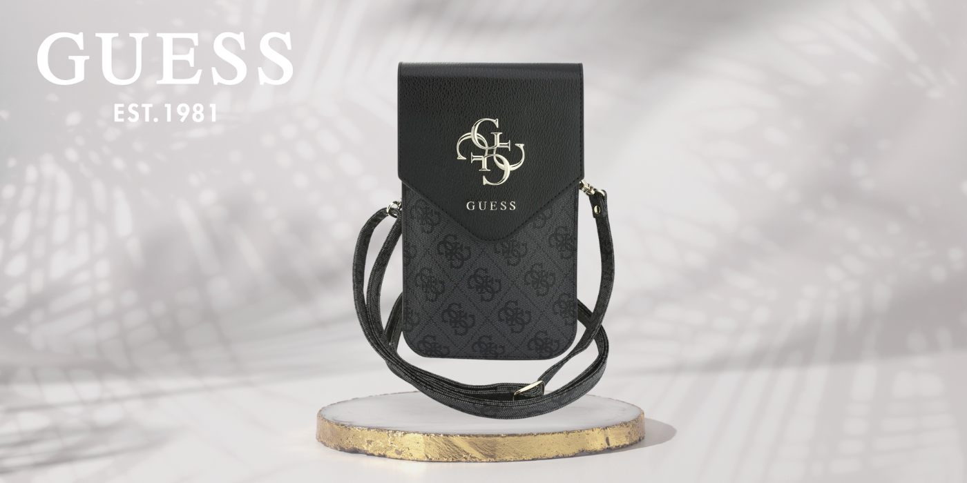 Phone bag Guess Graines 4G & Classic Logos juodas aprašymas - Prekės nuotrauka