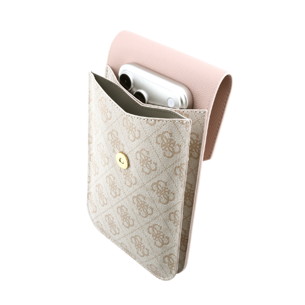 Dėklas Phone bag Guess Graines 4G & Classic Logos pink aprašymas - Prekės nuotrauka