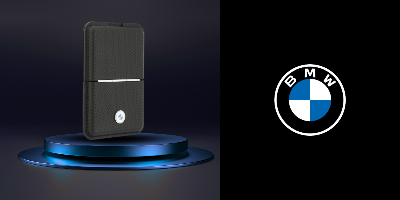 Dėklas Piniginė BMW Carbon Metal Logos MagSafe juoda aprašymas - Prekės nuotrauka