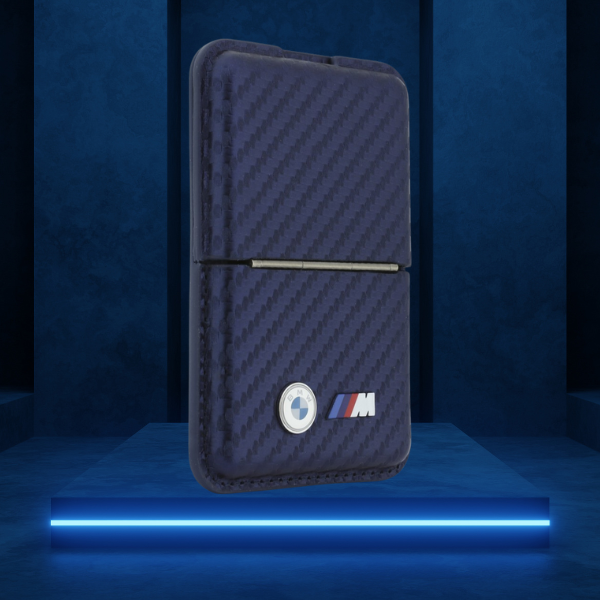 Dėklas Piniginė BMW M Carbon Metal Logos MagSafe tamsiai mėlyna aprašymas - Prekės nuotrauka