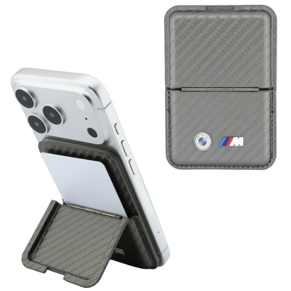 Dėklas Piniginė BMW M Carbon Metal Logos MagSafe antracito spalvos aprašymas - Prekės nuotrauka