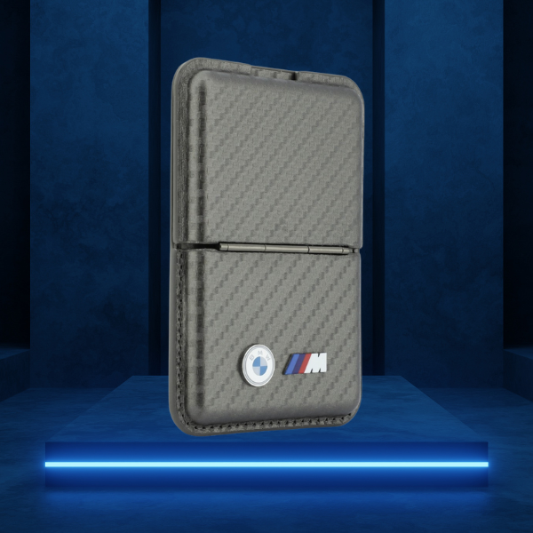 Dėklas Piniginė BMW M Carbon Metal Logos MagSafe antracito spalvos aprašymas - Prekės nuotrauka