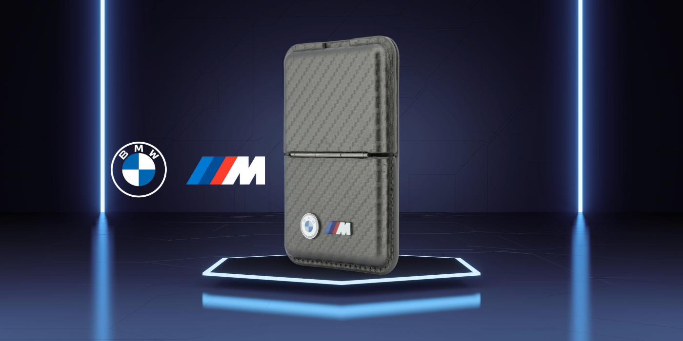 Dėklas Piniginė BMW M Carbon Metal Logos MagSafe antracito spalvos aprašymas - Prekės nuotrauka