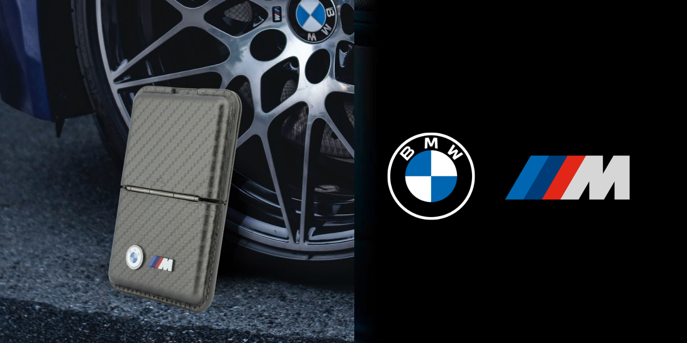 Dėklas Piniginė BMW M Carbon Metal Logos MagSafe antracito spalvos aprašymas - Prekės nuotrauka