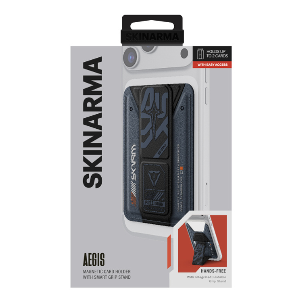 Dėklas Piniginė Skinarma Kado Aegis Magnetic Cardholder Grip Stand tamsiai mėlyna aprašymas - Prekės nuotrauka