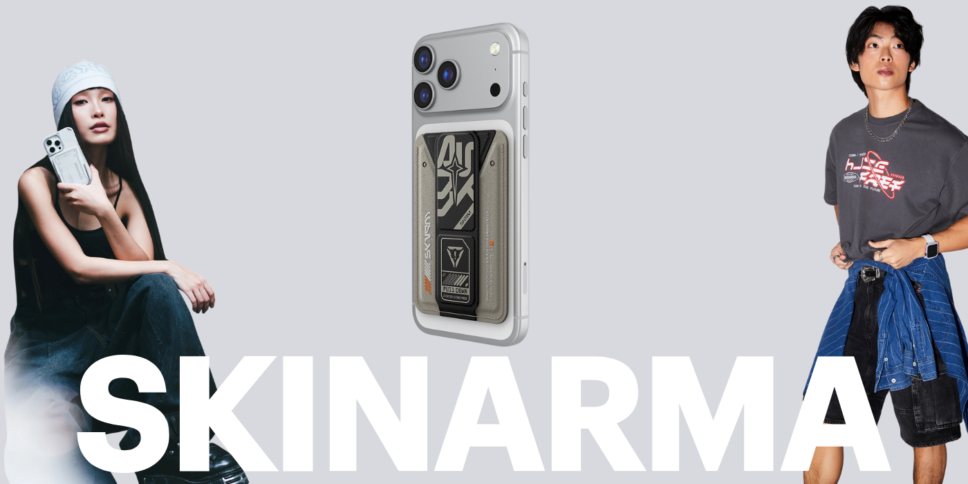 Dėklas Piniginė Skinarma Kado Aegis Magnetic Cardholder Grip Stand pilkos spalvos aprašymas - Prekės nuotrauka