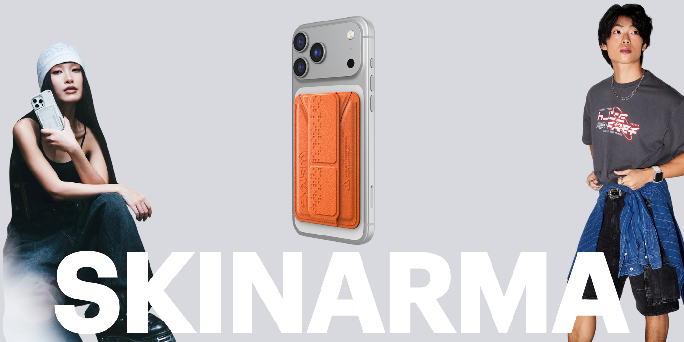 Piniginė Skinarma Kado Haxa magnetinis kortelių laikiklis su stovu, oranžinės spalvos aprašymas - Prekės nuotrauka