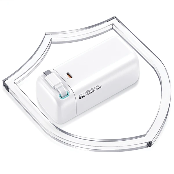 Powerbank 18000mAh PD45W su suvyniojamu kabeliu USB-C Fast Charge USAMS XMF Series 20KCD21601 (US-CD216) juodos spalvos aprašymas - Prekės nuotrauka