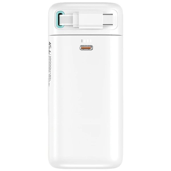 Powerbank 18000mAh PD45W su suvyniojamu kabeliu USB-C Fast Charge USAMS XMF Series 20KCD21602 (US-CD216) baltos spalvos aprašymas - Prekės nuotrauka Powerbank 18000mAh PD45W su suvyniojamu kabeliu USB-C Fast Charge USAMS XMF Series 20KCD21602 (US-CD216) baltos spalvos aprašymas - Prekės nuotrauka