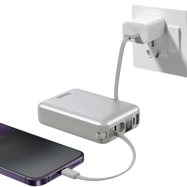 Energea PowerBank 4in1 Bazic Fusion Mini 20000mAh kabelis USB-C/Lightning pilkos spalvos aprašymas - Prekės nuotrauka Energea PowerBank 4in1 Bazic Fusion Mini 20000mAh kabelis USB-C/Lightning pilkos spalvos aprašymas - Prekės nuotrauka