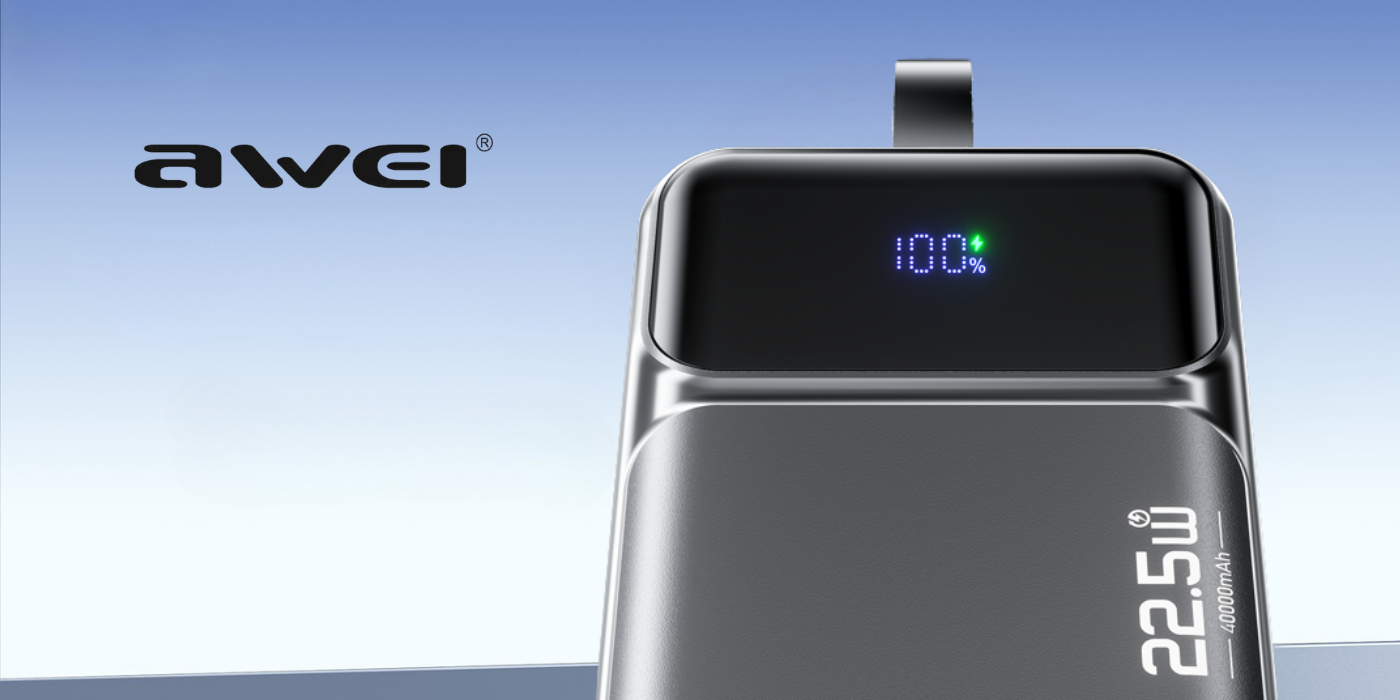 Powerbank Awei PA-105 40000mAh 22,5W PD 3xUSB-C juodos spalvos aprašymas - Prekės nuotrauka