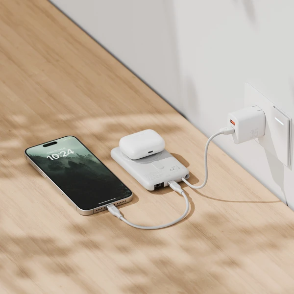 Energea PowerBank Bazic Fusion Mag 10000mAh MagSafe kabelis USB-C pilkos spalvos aprašymas - Prekės nuotrauka Energea PowerBank Bazic Fusion Mag 10000mAh MagSafe kabelis USB-C pilkos spalvos aprašymas - Prekės nuotrauka