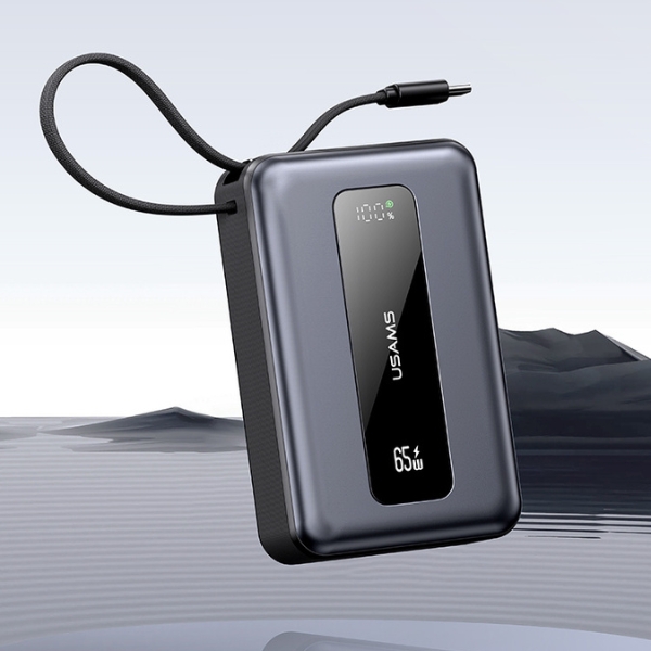 Nešiojamoji baterija USAMS XH serija CD243 20000mAh 65W, tamsinti aprašymas - Prekės nuotrauka Nešiojamoji baterija USAMS XH serija CD243 20000mAh 65W, tamsinti aprašymas - Prekės nuotrauka