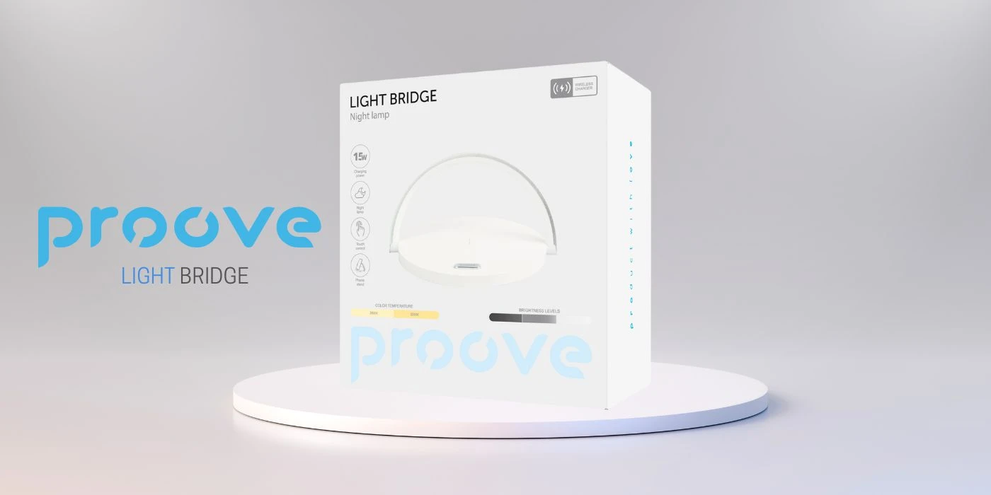 Proove naktinis šviestuvas Light Bridge LED 3W su indukciniu įkrovimu 15W baltas aprašymas - Prekės nuotrauka