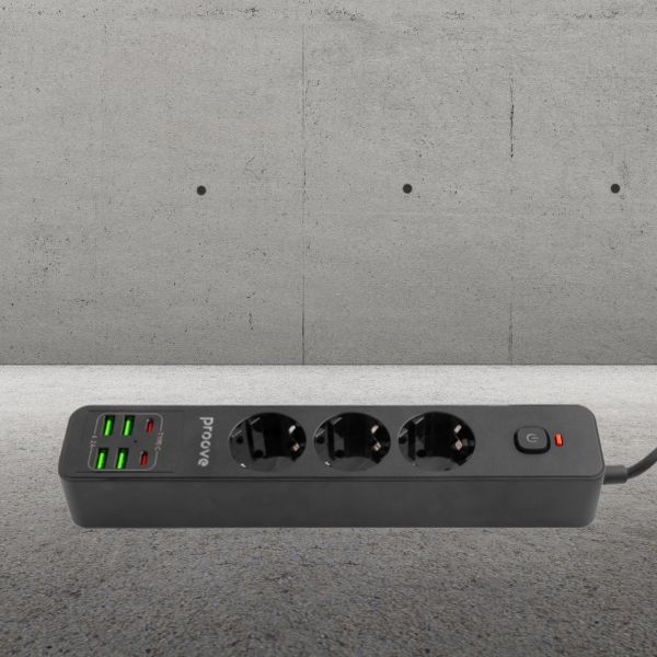 Proove maitinimo ilgintuvas 2m 3000W maitinimo lizdas P-03 (3xAC + 4xUSB + 2xType-C) juodos spalvos aprašymas - Prekės nuotrauka Proove maitinimo ilgintuvas 2m 3000W maitinimo lizdas P-03 (3xAC + 4xUSB + 2xType-C) juodos spalvos aprašymas - Prekės nuotrauka