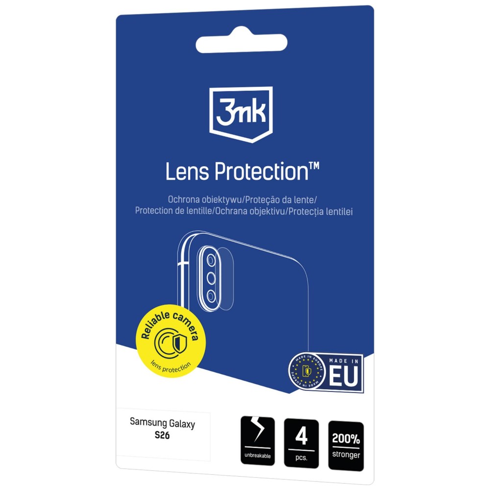 Protection for the camera lens 3MK Lens Protection for Samsung Galaxy S26+ 4 pcs aprašymas - Prekės nuotrauka