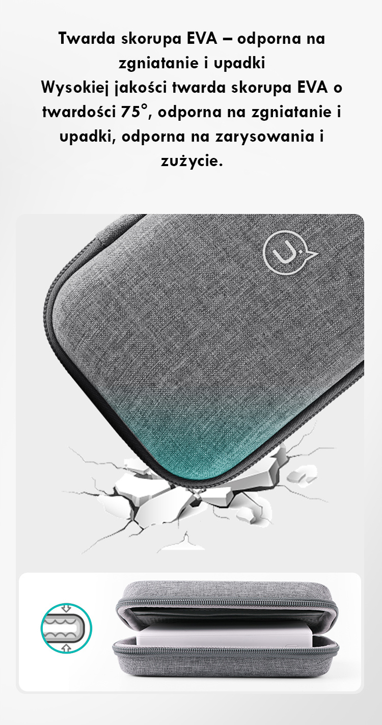 Dėklas Protective case USAMS US-ZB263 for power bank pilkas aprašymas - Prekės nuotrauka
