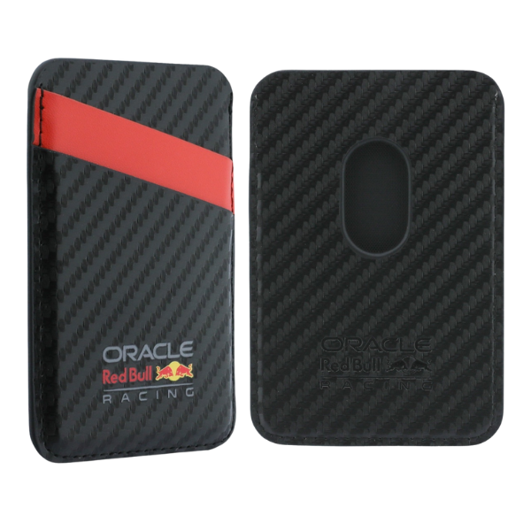 Red Bull Raudona Bull Raudona Bull Carbon MagSafe Wallet juodos spalvos aprašymas - Prekės nuotrauka