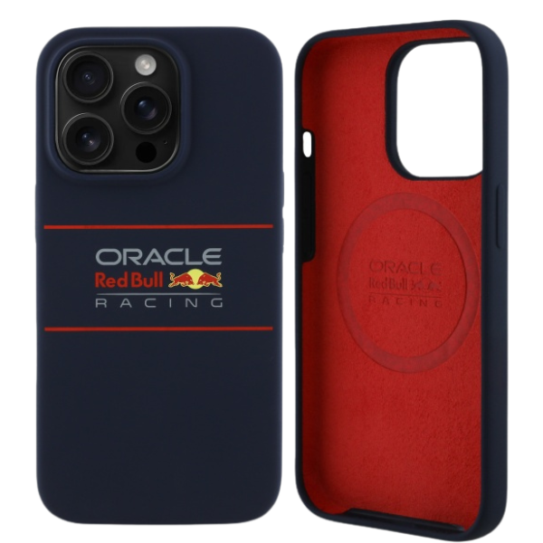 Red Bull Raudona Bull Raudona Bull RBHMP14L24SIHSRV Apple iPhone 14 Pro 6.1″ kietas dėklas navy Silicone Horizontal Logo MagSafe aprašymas - Prekės nuotrauka
