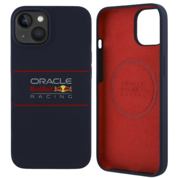 Red Bull Raudona Bull Raudona Bull RBHMP14S24SIHSRV Apple iPhone 14 6.1″ kietas dėklas navy Silicone Horizontal Logo MagSafe aprašymas - Prekės nuotrauka
