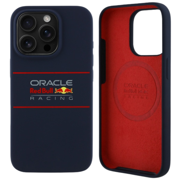 Red Bull Raudona Bull Raudona Bull RBHMP15L24SIHSRV Apple iPhone 15 Pro 6.1″ kietas dėklas navy Silicone Horizontal Logo MagSafe aprašymas - Prekės nuotrauka