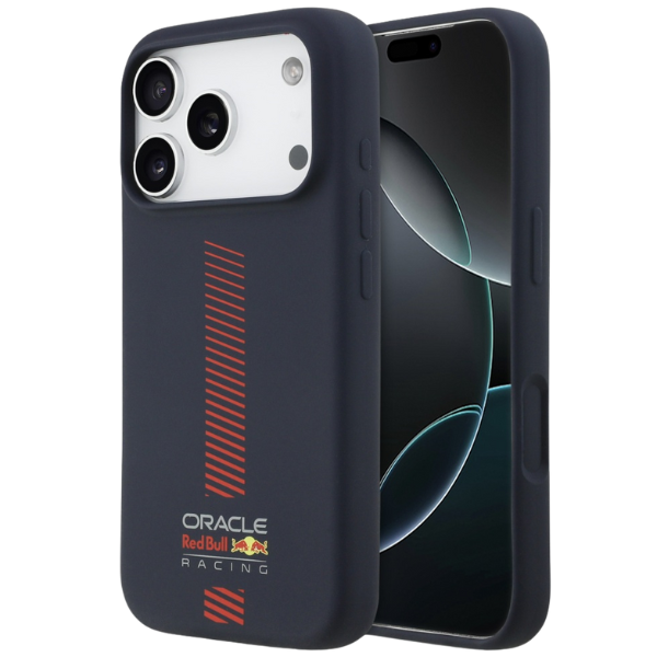 Red Bull Raudona Bull Raudona Bull silikoninis „Powerbar“ MagSafe dėklas iPhone 17 Pro, tamsiai mėlynos spalvos aprašymas - Prekės nuotrauka
