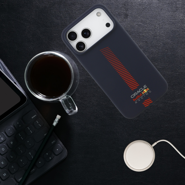 Red Bull Raudona Bull Raudona Bull silikoninis „Powerbar“ MagSafe dėklas iPhone 17 Pro Max, tamsiai mėlynos spalvos aprašymas - Prekės nuotrauka