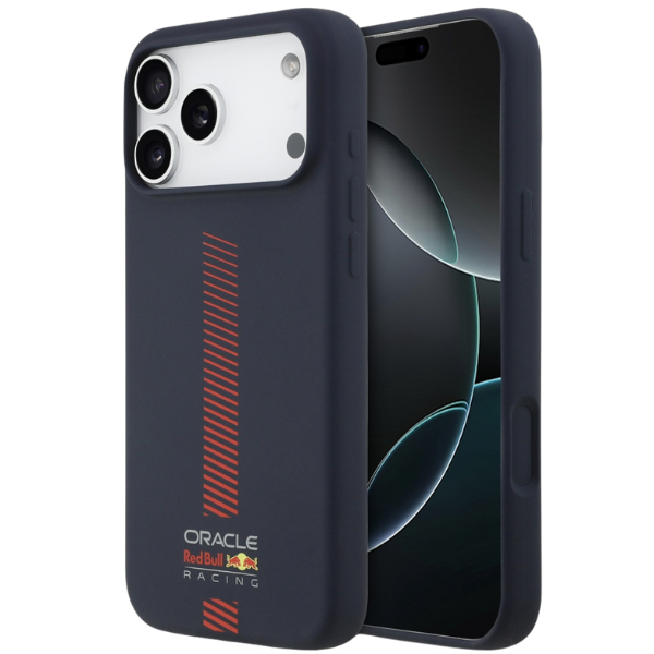 Red Bull Raudona Bull Raudona Bull silikoninis „Powerbar“ MagSafe dėklas iPhone 17 Pro Max, tamsiai mėlynos spalvos aprašymas - Prekės nuotrauka