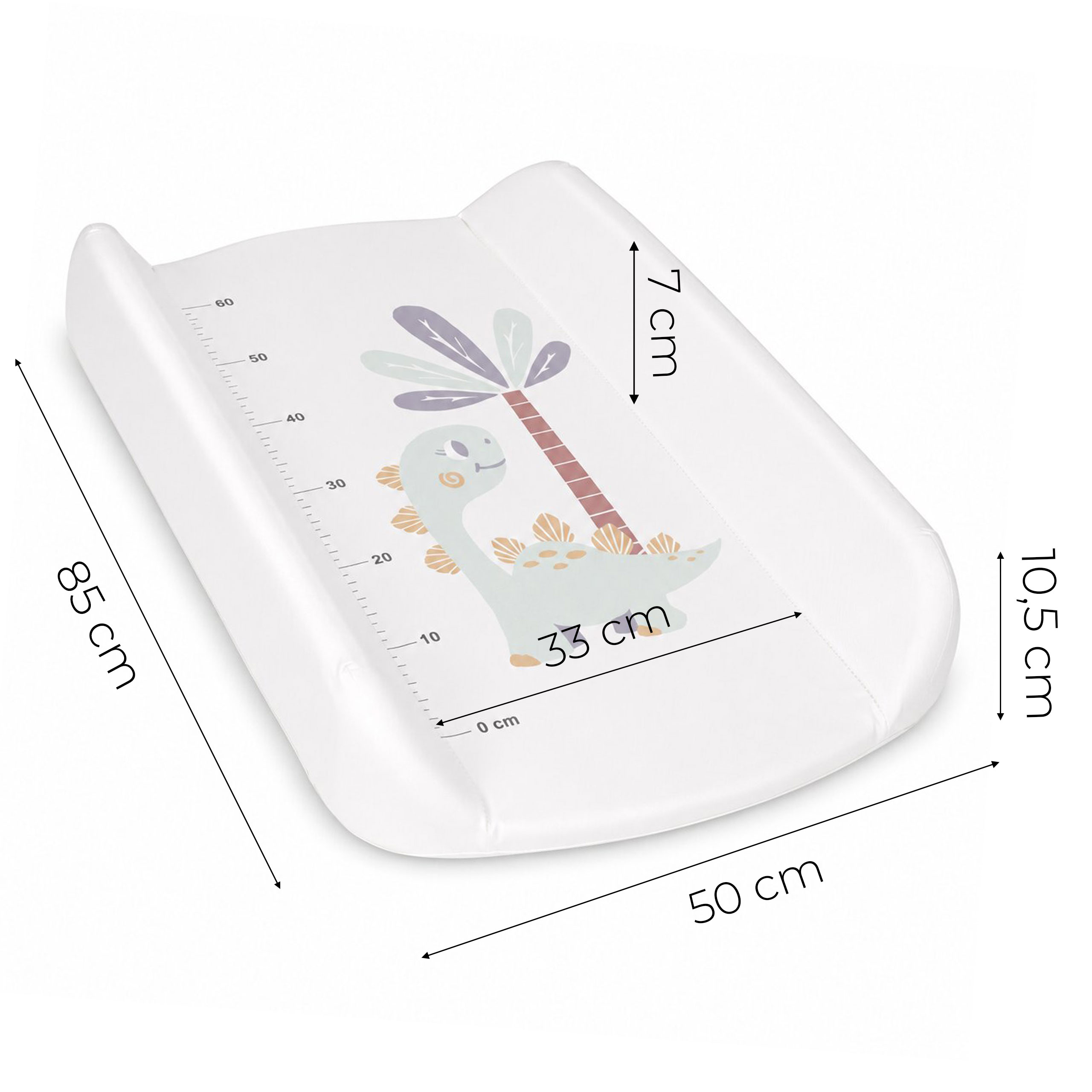 Rigid contoured changing mat topper 85×50 cm for crib and dresser dinosaurs ECOTOYS aprašymas - Prekės nuotrauka