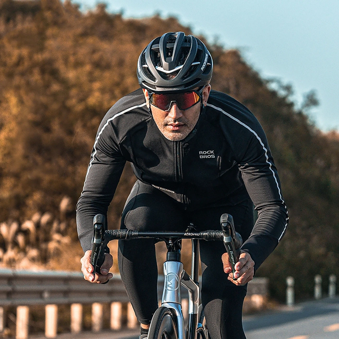 Rockbros Fall/Winter Long Sleeve Cycling Jacket XL – Juodas aprašymas - Prekės nuotrauka