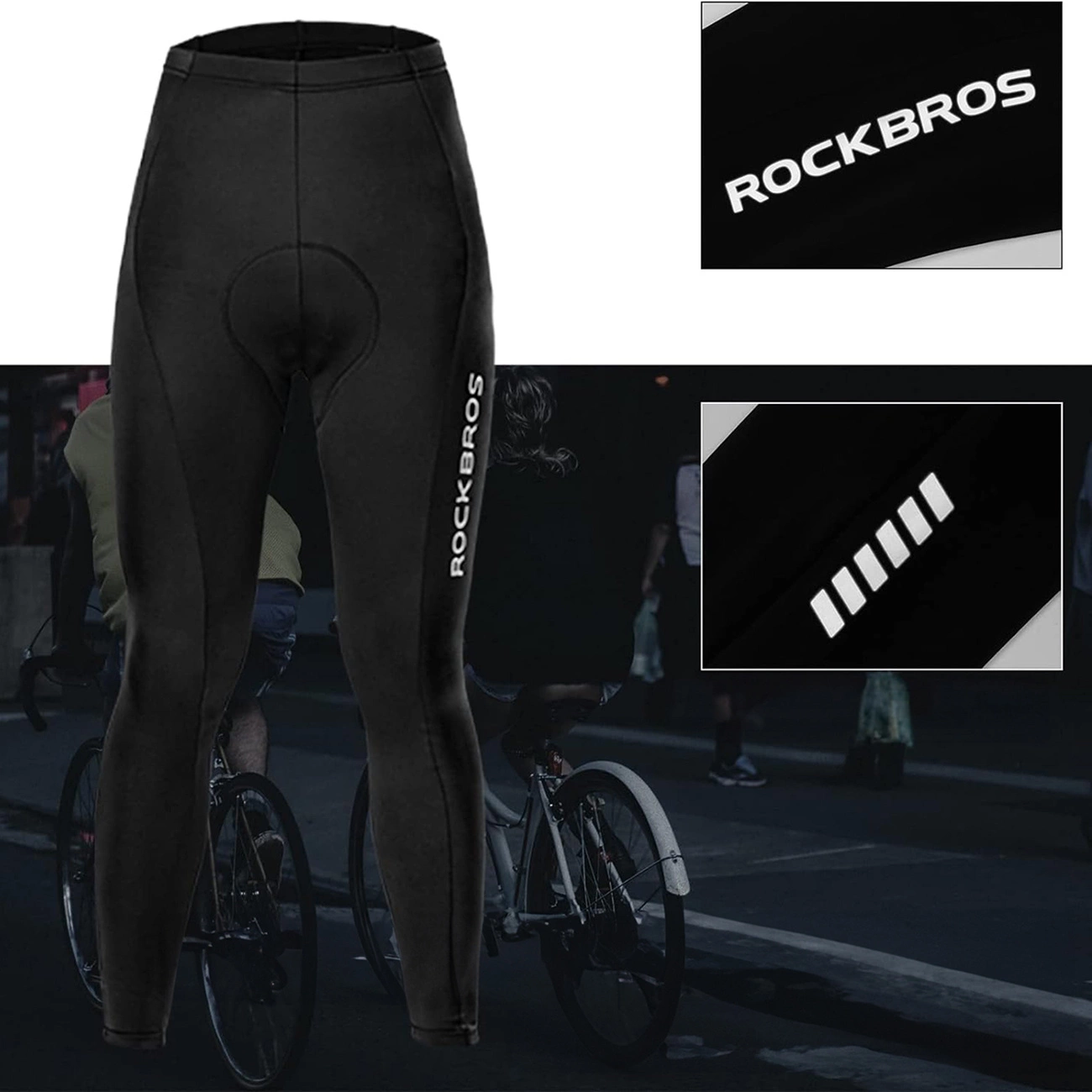 Rockbros RK20042XL dviratininko kelnės, kvėpuojančios, su XXL dydžio įdėklu – juodos spalvos aprašymas - Prekės nuotrauka