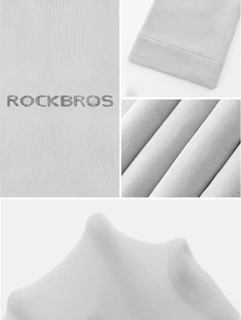Rockbros XT9002W dviratininko rankovės – baltos (2 vnt.) aprašymas - Prekės nuotrauka