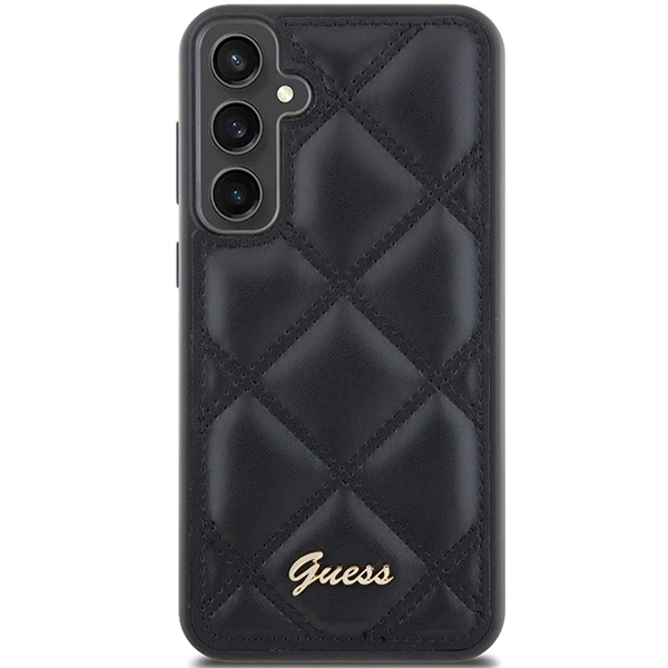 Samsung Galaxy S23 FE Guess dėklas Quilted Metal Logo (GUHCS23FEPSQSQSK) juodos spalvos aprašymas - Prekės nuotrauka