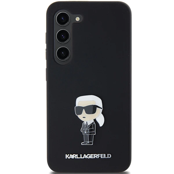 Samsung Galaxy S23 Karl Lagerfeld silikoninis dėklas Ikonik Metal Pin (KLHCS23SSMHKNPK) juodos spalvos aprašymas - Prekės nuotrauka