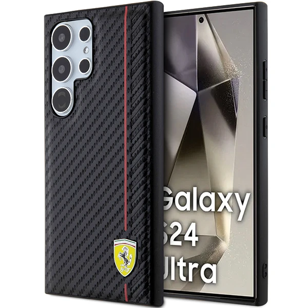 Samsung Galaxy S24 Ferrari dėklas Carbon Printed Line (FEHCS24SN3DUR) juodos spalvos aprašymas - Prekės nuotrauka Samsung Galaxy S24 Ferrari dėklas Carbon Printed Line (FEHCS24SN3DUR) juodos spalvos aprašymas - Prekės nuotrauka