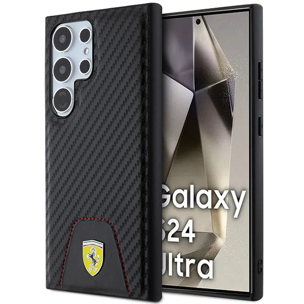 Samsung Galaxy S24 Ferrari dėklas Carbon Stitched Bottom (FEHCS24SN3PUK) juodos spalvos aprašymas - Prekės nuotrauka