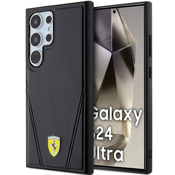 Samsung Galaxy S24 Ferrari dėklas Hot Stamp V Lines MagSafe (FEHMS24SP3BAK) juodos spalvos aprašymas - Prekės nuotrauka