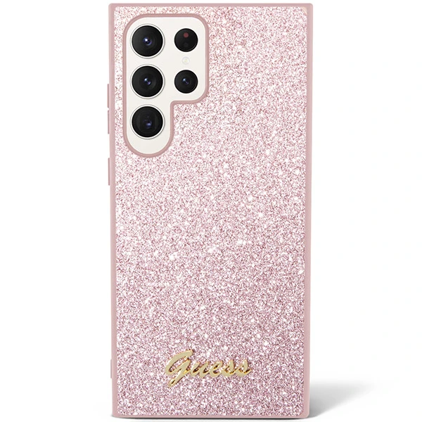 Samsung Galaxy S24 Guess dėklas Glitter Script (GUHCS24SHGGSHP) rožinės spalvos aprašymas - Prekės nuotrauka