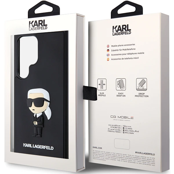 Samsung Galaxy S24 Karl Lagerfeld dėklas 3D Rubber Ikonik (KLHCS24S3DRKINK) juodos spalvos aprašymas - Prekės nuotrauka