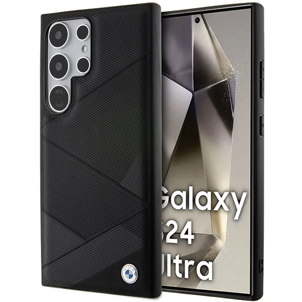 Samsung Galaxy S24 Plus BMW dėklas Signature odinis Crossing Lines Pattern (BMHCS24M23RCGPK) juodos spalvos aprašymas - Prekės nuotrauka