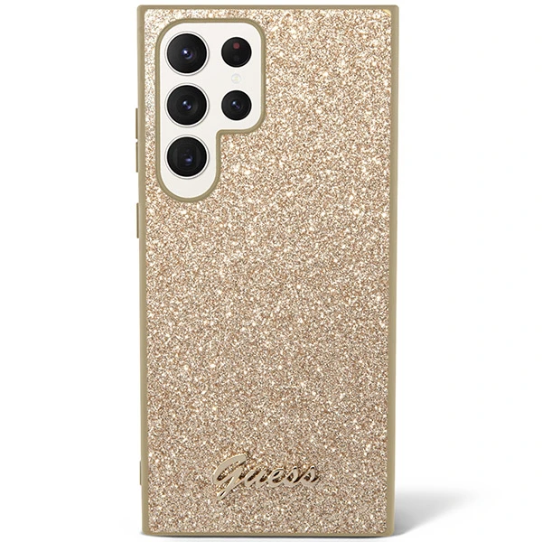 Samsung Galaxy S24 Plus Guess dėklas Glitter Script (GUHCS24MHGGSHD) aukso spalvos aprašymas - Prekės nuotrauka Samsung Galaxy S24 Plus Guess dėklas Glitter Script (GUHCS24MHGGSHD) aukso spalvos aprašymas - Prekės nuotrauka