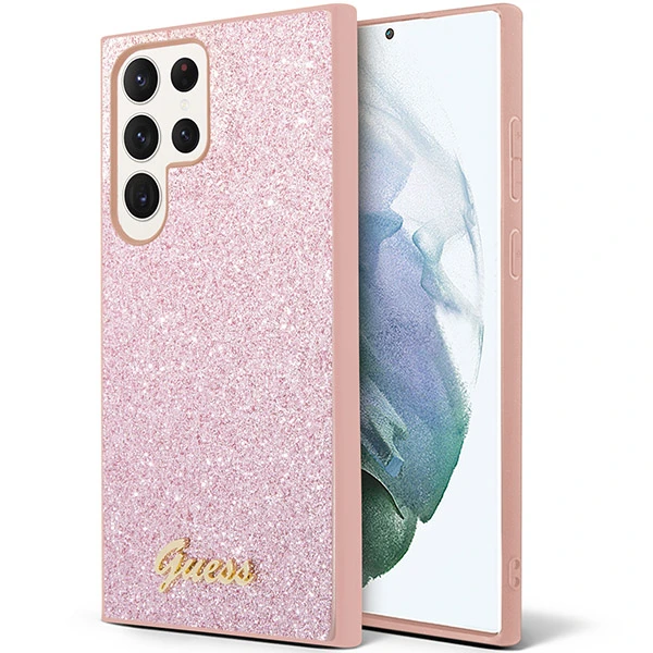 Samsung Galaxy S24 Plus Guess dėklas Glitter Script (GUHCS24MHGGSHP) rožinės spalvos aprašymas - Prekės nuotrauka Samsung Galaxy S24 Plus Guess dėklas Glitter Script (GUHCS24MHGGSHP) rožinės spalvos aprašymas - Prekės nuotrauka